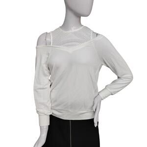 NWT Red Haute Mesh Top Size Small White